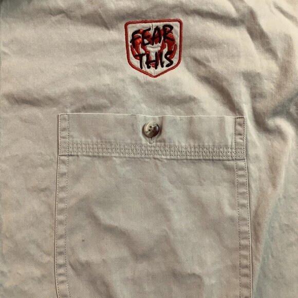 Gear For Sports Fear This Logo Button Up Long Sleeve Shirt Men's Size 2XL Khaki - Picture 6 of 10